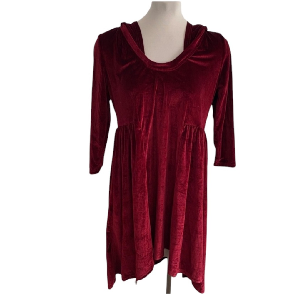 Reborn Red Asymmetrical Ruffled Sweater Dress
